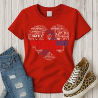 CHD Awareness Heart Disease Fighting Hope Support Warrior Womens T-Shirt