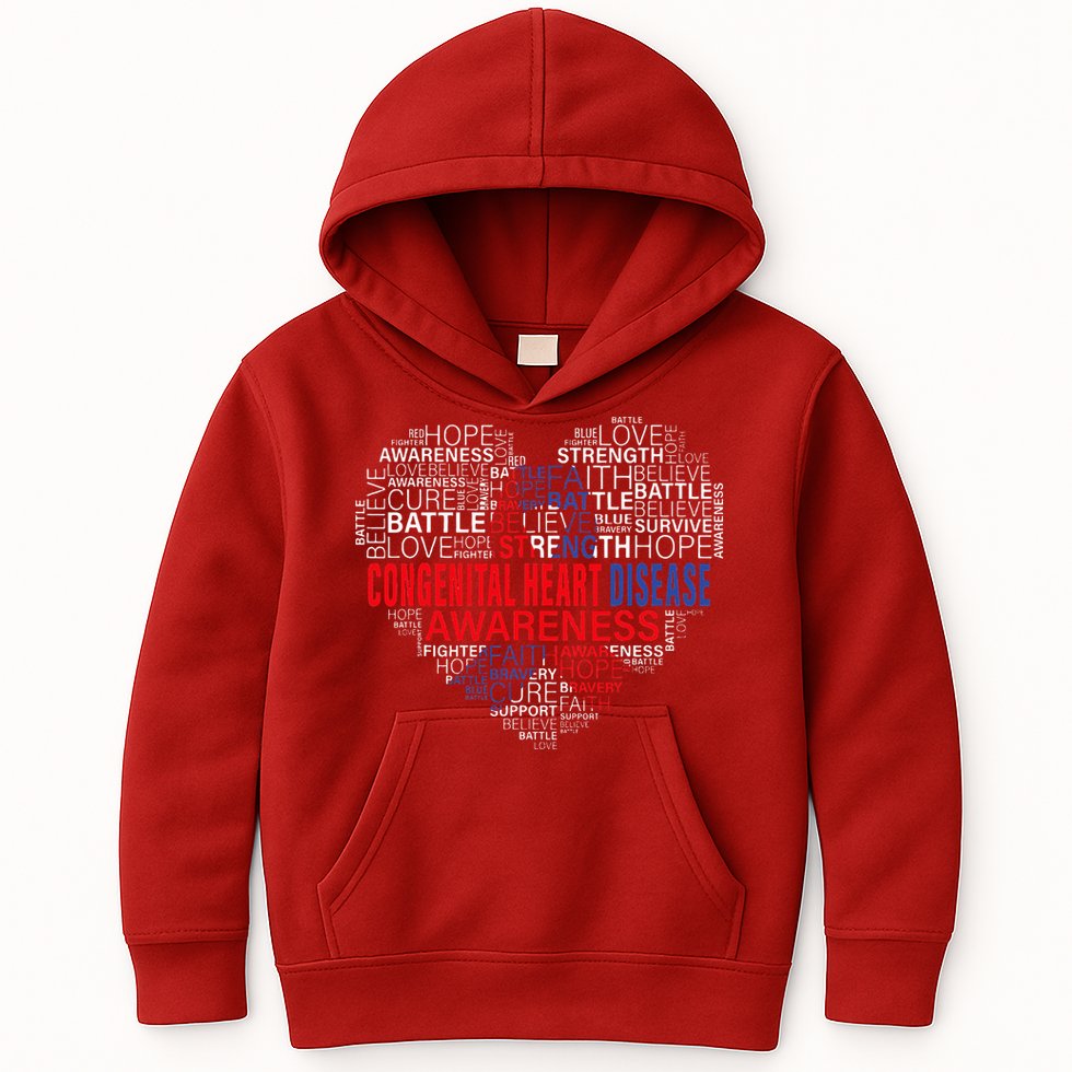 CHD Awareness Heart Disease Fighting Hope Support Warrior Kids Hoodie