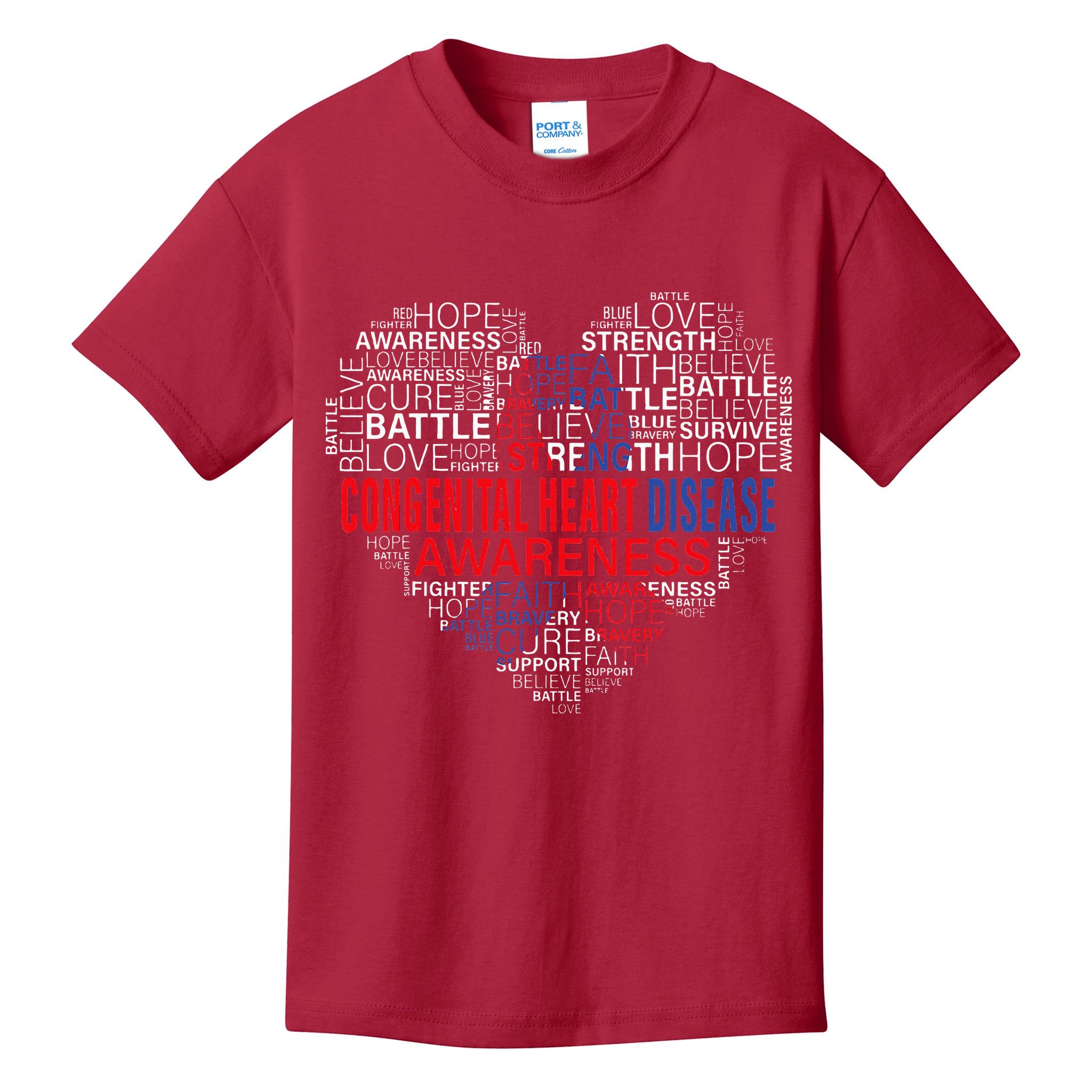 CHD Awareness Heart Disease Fighting Hope Support Warrior Kids T-Shirt