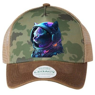 Cat Astronaut In Space Suit And Helmet In The Cosmos Funny Legacy Tie Dye Trucker Hat