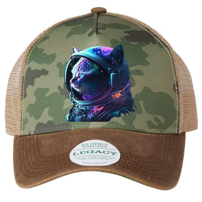 Cat Astronaut In Space Suit And Helmet In The Cosmos Funny Legacy Tie Dye Trucker Hat