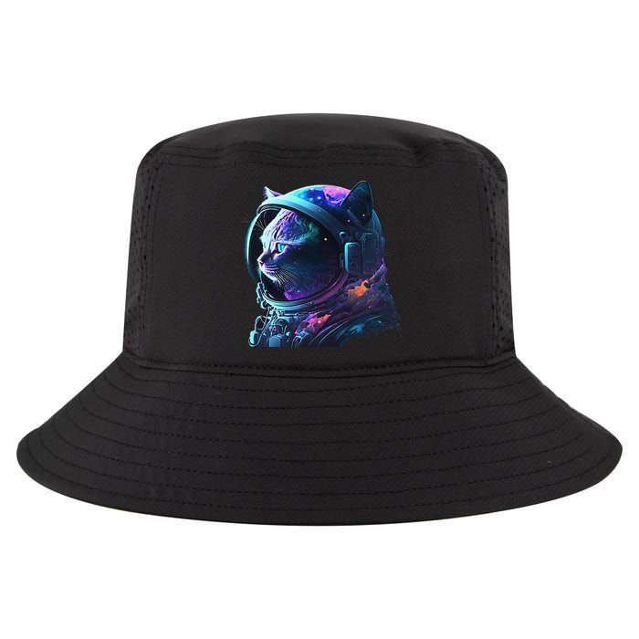 Cat Astronaut In Space Suit And Helmet In The Cosmos Funny Cool Comfort Performance Bucket Hat