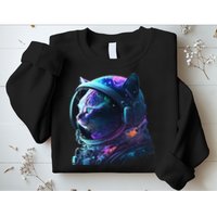 Cat Astronaut In Space Suit And Helmet In The Cosmos Funny Sweatshirt