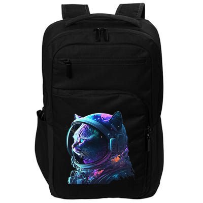 Cat Astronaut In Space Suit And Helmet In The Cosmos Funny Impact Tech Backpack