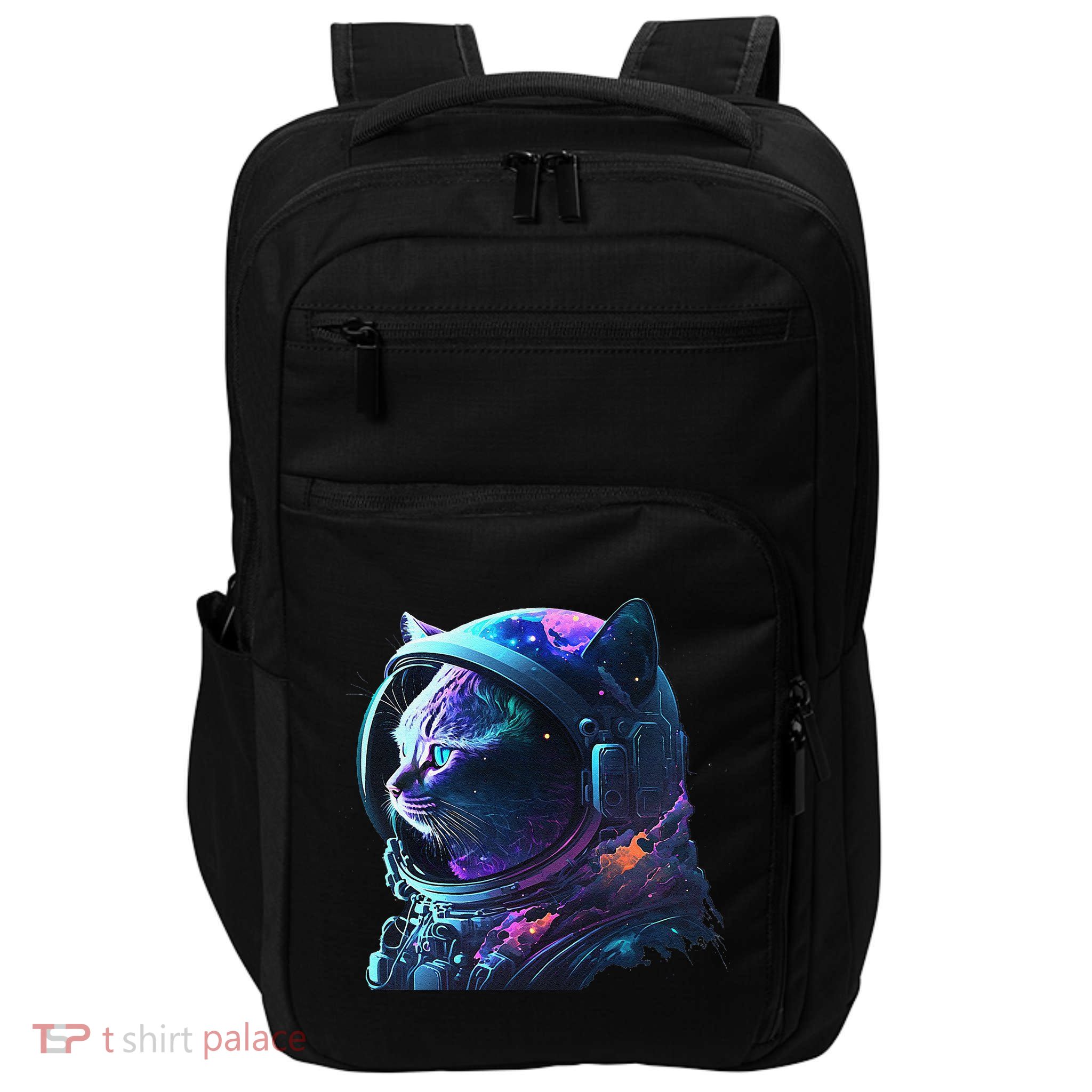 Cat Astronaut In Space Suit And Helmet In The Cosmos Funny Impact Tech Backpack