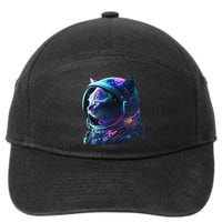 Cat Astronaut In Space Suit And Helmet In The Cosmos Funny 7-Panel Snapback Hat