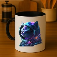 Cat Astronaut In Space Suit And Helmet In The Cosmos Funny Mug