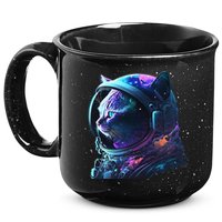 Cat Astronaut In Space Suit And Helmet In The Cosmos Funny 15oz Campfire Ceramic Mug