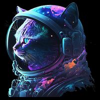 Cat Astronaut In Space Suit And Helmet In The Cosmos Funny 16 in Basic Backpack