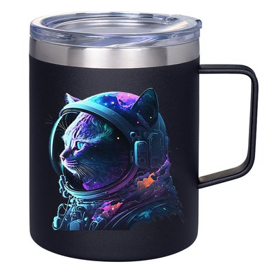 Cat Astronaut In Space Suit And Helmet In The Cosmos Funny 12oz Stainless Steel Coffee Mug