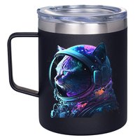 Cat Astronaut In Space Suit And Helmet In The Cosmos Funny 12oz Stainless Steel Coffee Mug