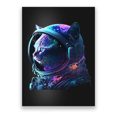 Cat Astronaut In Space Suit And Helmet In The Cosmos Funny Poster