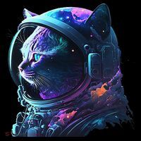Cat Astronaut In Space Suit And Helmet In The Cosmos Funny Pom Pom 12in Knit Beanie