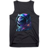 Cat Astronaut In Space Suit And Helmet In The Cosmos Funny Tank Top