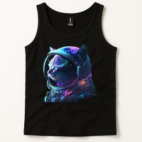 Cat Astronaut In Space Suit And Helmet In The Cosmos Funny Tank Top