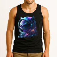 Cat Astronaut In Space Suit And Helmet In The Cosmos Funny Tank Top