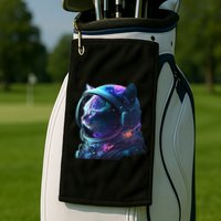 Cat Astronaut In Space Suit And Helmet In The Cosmos Funny Golf Towel