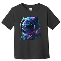 Cat Astronaut In Space Suit And Helmet In The Cosmos Funny Toddler T-Shirt