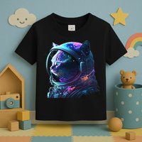 Cat Astronaut In Space Suit And Helmet In The Cosmos Funny Toddler T-Shirt
