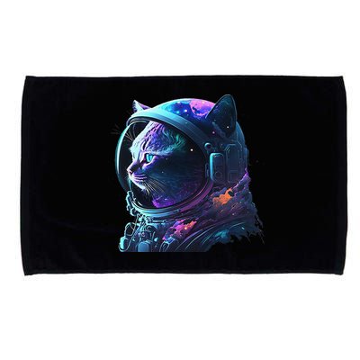 Cat Astronaut In Space Suit And Helmet In The Cosmos Funny Microfiber Hand Towel