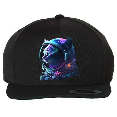 Cat Astronaut In Space Suit And Helmet In The Cosmos Funny Wool Snapback Cap