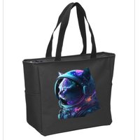 Cat Astronaut In Space Suit And Helmet In The Cosmos Funny Zip Tote Bag