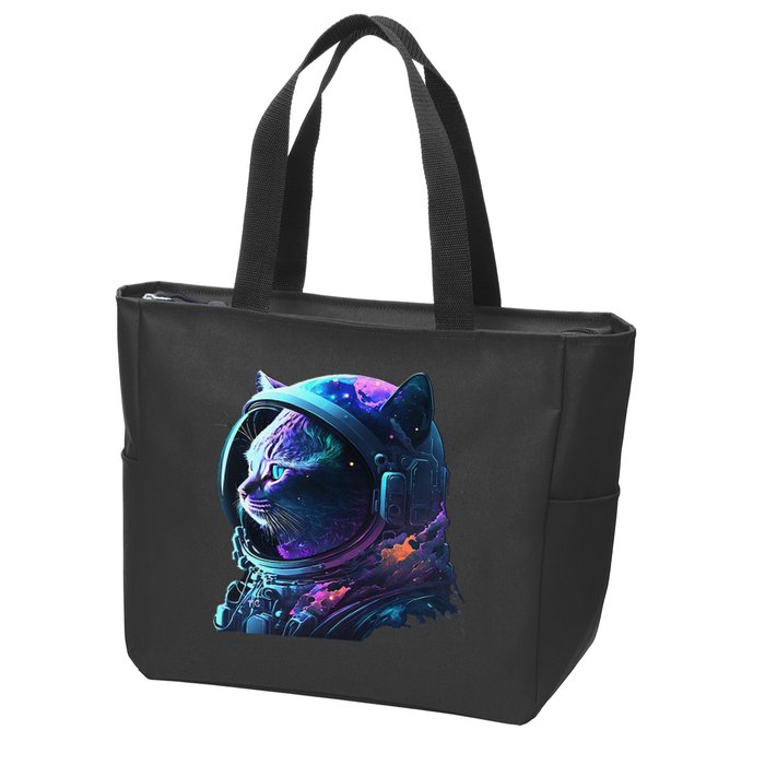 Cat Astronaut In Space Suit And Helmet In The Cosmos Funny Zip Tote Bag