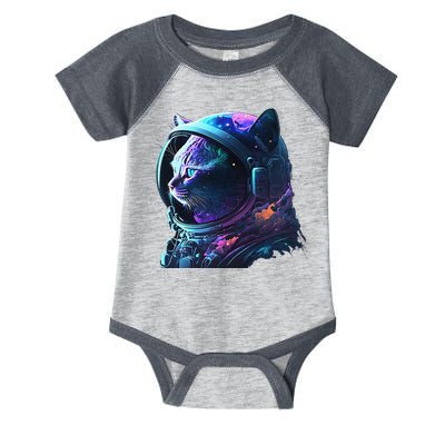 Cat Astronaut In Space Suit And Helmet In The Cosmos Funny Infant Baby Jersey Bodysuit