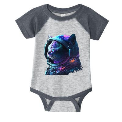 Cat Astronaut In Space Suit And Helmet In The Cosmos Funny Infant Baby Jersey Bodysuit