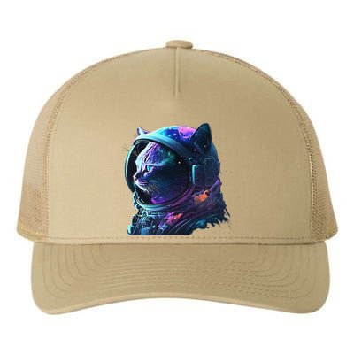 Cat Astronaut In Space Suit And Helmet In The Cosmos Funny Yupoong Adult 5-Panel Trucker Hat