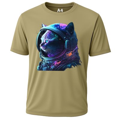 Cat Astronaut In Space Suit And Helmet In The Cosmos Funny Performance Shirt