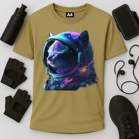 Cat Astronaut In Space Suit And Helmet In The Cosmos Funny Performance Shirt