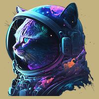 Cat Astronaut In Space Suit And Helmet In The Cosmos Funny Performance Shirt