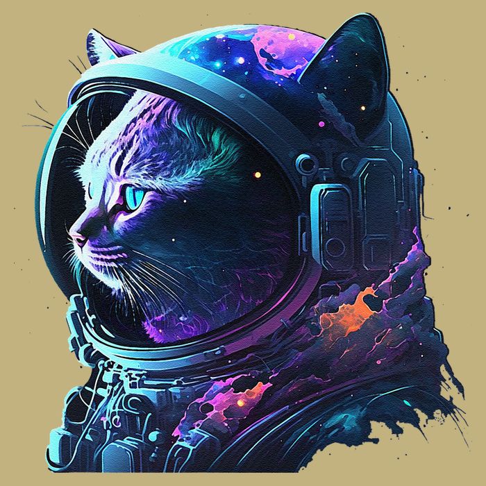 Cat Astronaut In Space Suit And Helmet In The Cosmos Funny Performance Shirt