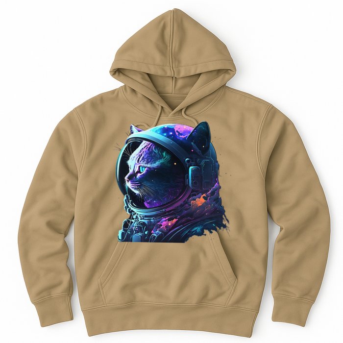 Cat Astronaut In Space Suit And Helmet In The Cosmos Funny Hoodie