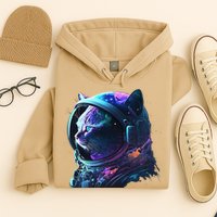Cat Astronaut In Space Suit And Helmet In The Cosmos Funny Hoodie