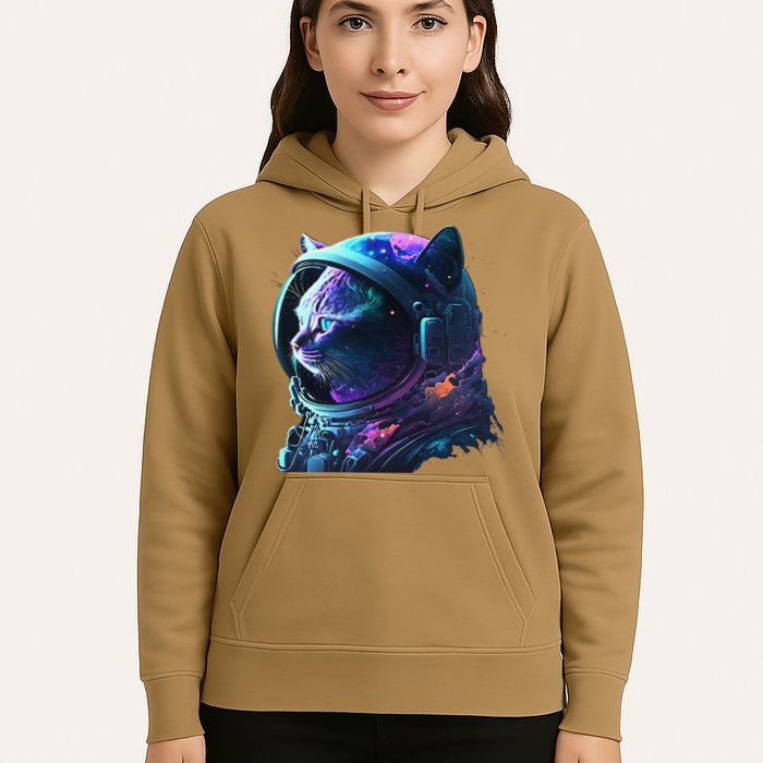 Cat Astronaut In Space Suit And Helmet In The Cosmos Funny Hoodie