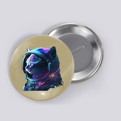 Cat Astronaut In Space Suit And Helmet In The Cosmos Funny Button