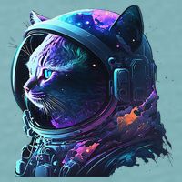 Cat Astronaut In Space Suit And Helmet In The Cosmos Funny Sueded Cloud Jersey T-Shirt