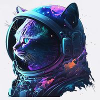 Cat Astronaut In Space Suit And Helmet In The Cosmos Funny Garment-Dyed Sweatshirt