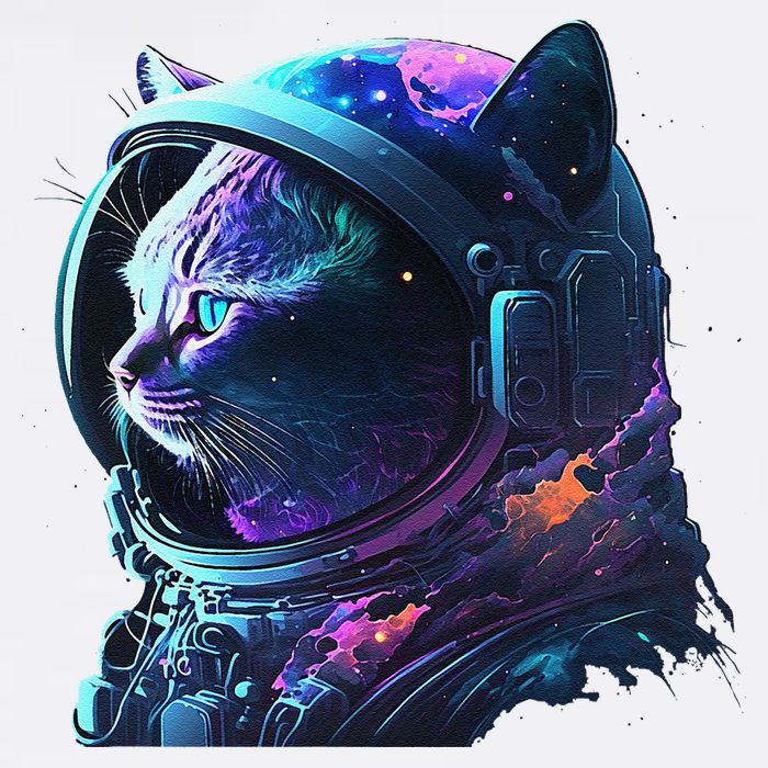 Cat Astronaut In Space Suit And Helmet In The Cosmos Funny Garment-Dyed Sweatshirt