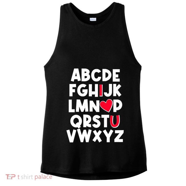 Cute Abcs I Love You Valentine School Teacher Student Life Ladies PosiCharge Tri-Blend Wicking Tank