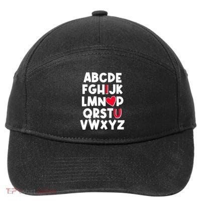 Cute Abcs I Love You Valentine School Teacher Student Life 7-Panel Snapback Hat