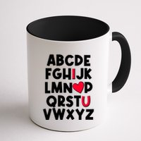 Cute Abcs I Love You Valentine School Teacher Student Life Mug