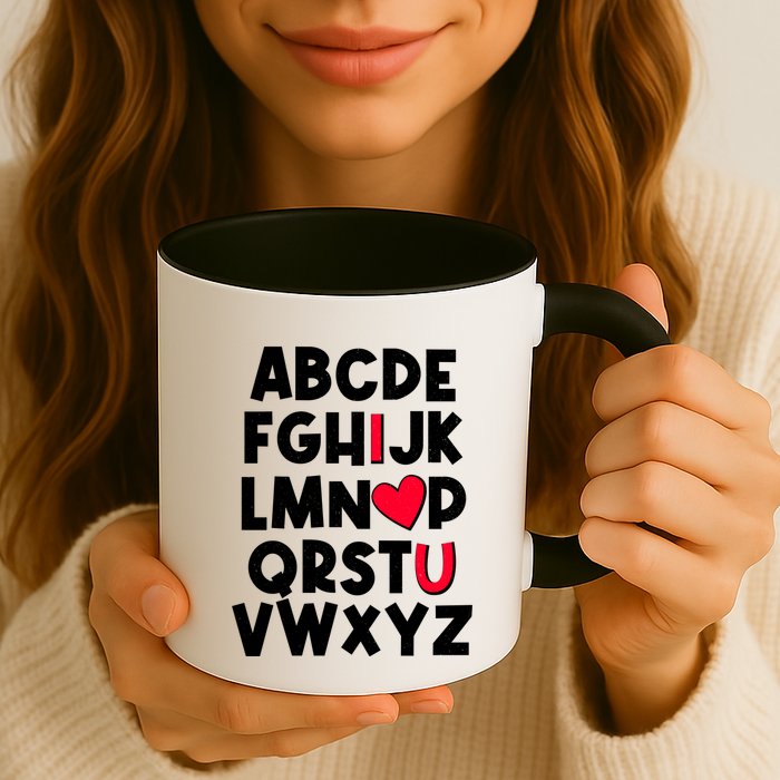 Cute Abcs I Love You Valentine School Teacher Student Life Mug
