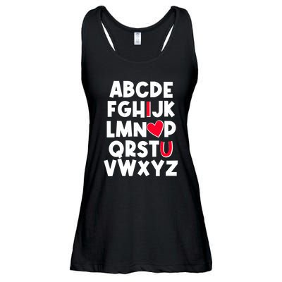 Cute Abcs I Love You Valentine School Teacher Student Life Ladies Essential Flowy Tank