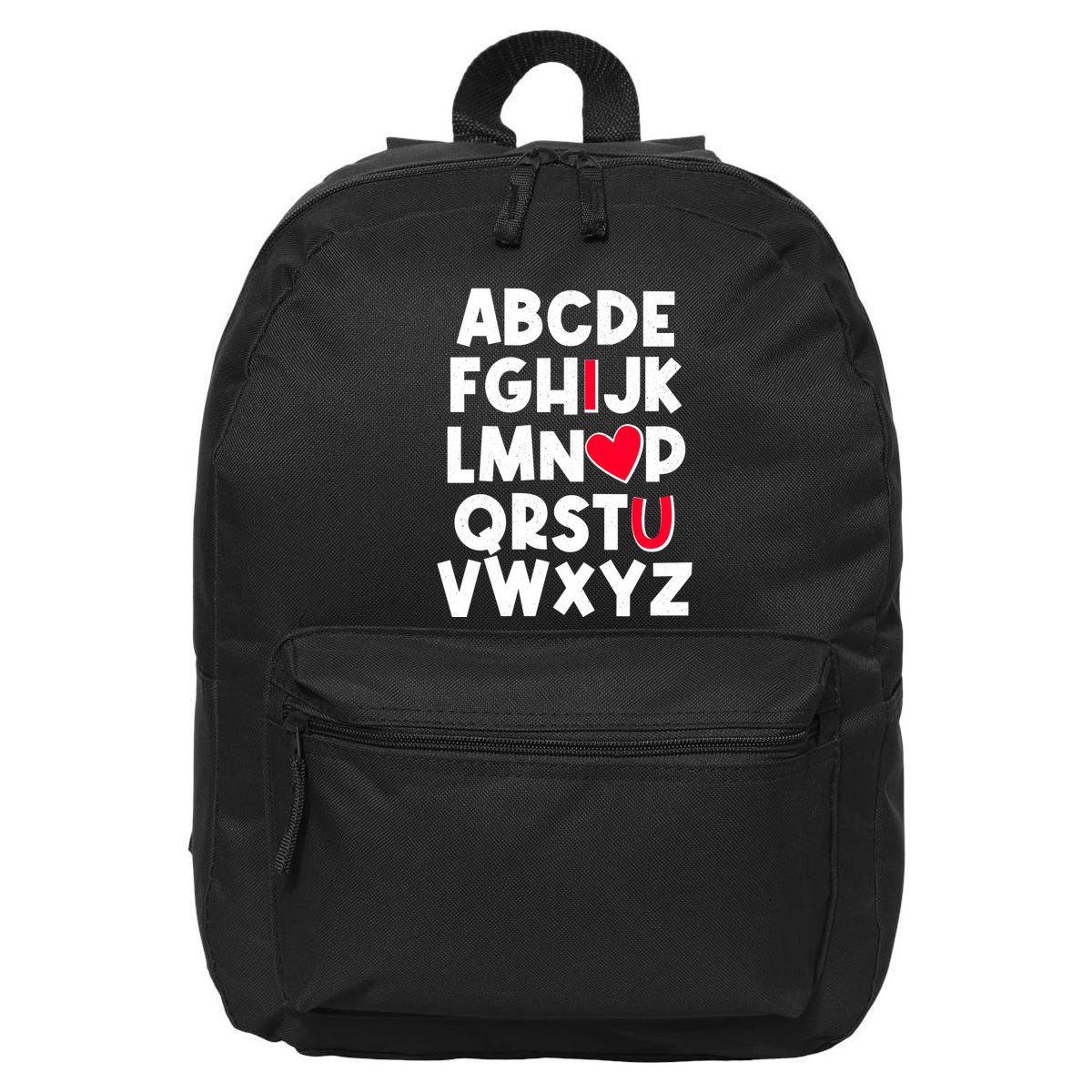 Cute Abcs I Love You Valentine School Teacher Student Life 16 in Basic Backpack