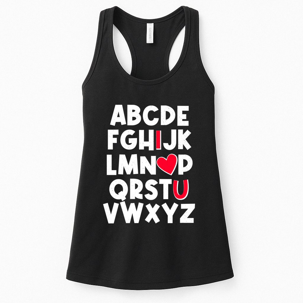 Cute Abcs I Love You Valentine School Teacher Student Life Womens Tank Top