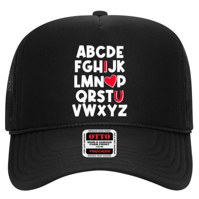 Cute Abcs I Love You Valentine School Teacher Student Life Trucker Hat