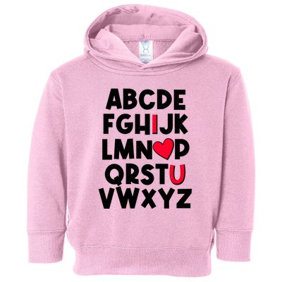 Cute Abcs I Love You Valentine School Teacher Student Life Toddler Hoodie